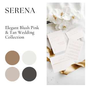 Elegant Minimalist Ivory Taupe Wedding Invitation