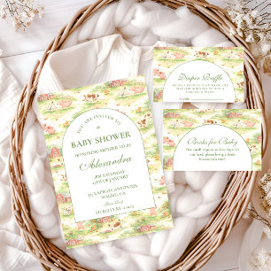 Whimsical Barnyard Garden Diapper Raffle Enclosure Card