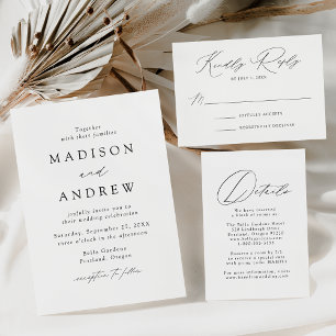 Modern Elegant Black and Gold Monogram Wedding