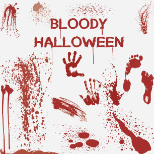 Bloody Hand Print Blood Splattered Halloween Paper Plate