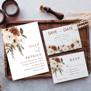 All Seasons Boho Floral Wedding Invitation
