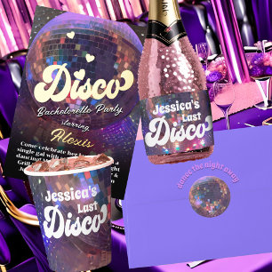 Purple mirror disco ball dance party abstract classic round sticker