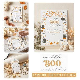 Our Little Boo is Almost Due Halloween Baby Shower Square Sticker