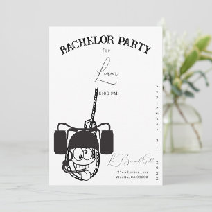 Funny Beer Black and White Bachelor Invitation