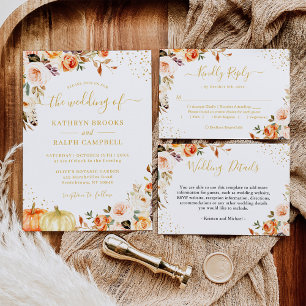 Autumn Gold Botanical Floral  Return Address Return Address Label