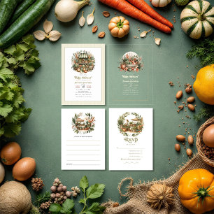 Rustic Locally Grown Farmers Market Baby Shower RSVP Card