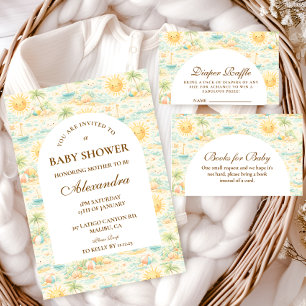 Sunny Coastal Beach Baby Shower Napkin