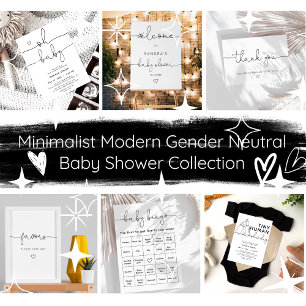 Modern Minimalist Baby shower Diaper Raffle Ticket Enclosure Card