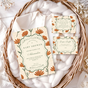 Warm Wildflower Baby Shower Diapper Raffle Enclosure Card