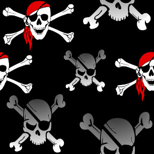 Pirate Ship Skulls Wrapping Paper 