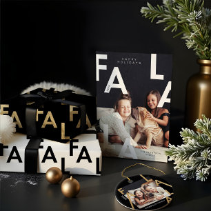 FA LA LA Modern Minimal Typography 4 Grid Photos Metal Tree Decoration