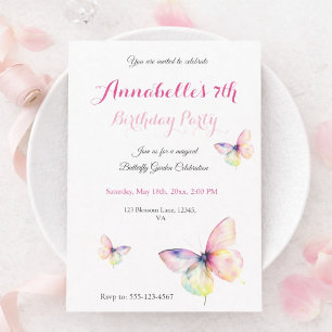 Delicate Pink Butterfly in Pastel Rainbow Colours Paper Coaster