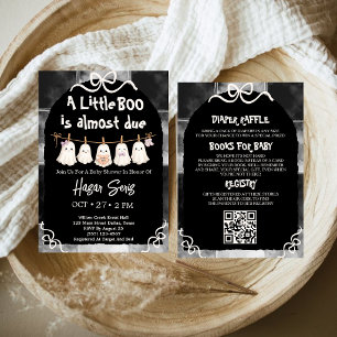 A Little Boo Is Almost Due Baby Shower Photo Invitation