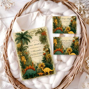 Cute Dinosaur Baby Shower Invitation