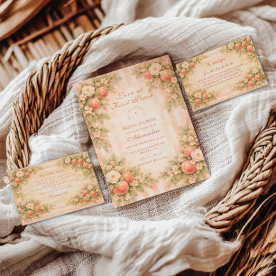 Peach Blossom Romance Bridal Shower Napkin