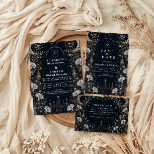 Gothic Dark Celestial Wedding Save The Date
