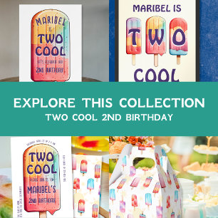 Two Cool Colourful 2nd Birthday Party Invitation