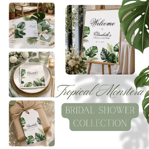 Colourful Tropical Floral   Greenery bridal shower Poster
