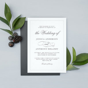 Simply Elegant Affair Virtual Wedding Invitation