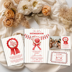 Sports Baseball Homerun  Bridal Shower Invitation