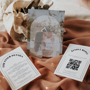 Classic Elegant Arch Wedding Details Enclosure Card