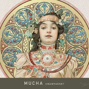 Gold Foil Thank You Card Art Nouveau Mucha