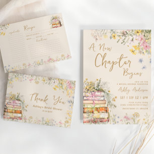 A New Chapter Begins Wildflower Bridal Shower Invitation