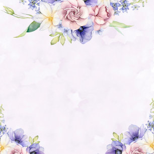 Violet Purple Watercolor Florals Wedding Shower Invitation