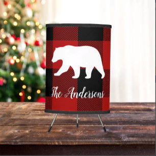 Red Buffalo Plaid & Bear   Personal Name Gift Apron