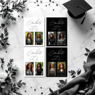 Classic Black and White Modern Graduation Party Invitation