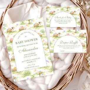 Rustic Farm Animals Pastel Baby Shower Napkin