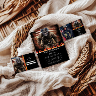 Photo Firefighter Hero Graduation Announcement