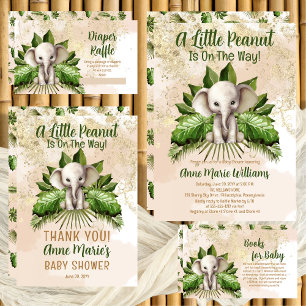 Tropical Safari Elephant Baby Shower Diaper Raffle Enclosure Card