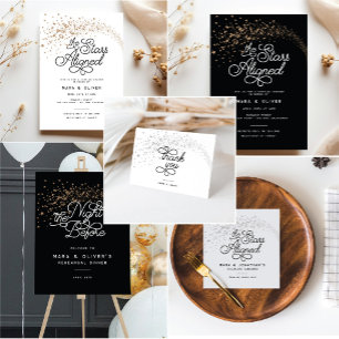 Shooting Stars Gold Bridal Shower Rehearsal Dinner Paper Plate