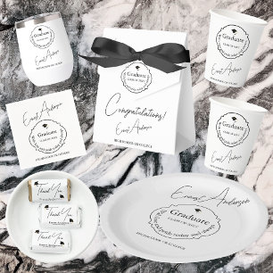 Black  White Graduation Photo QR Code College Fund Enclosure Card