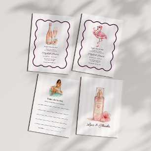 Tropical Pool Party Bachelorette Photo Thank You Card
