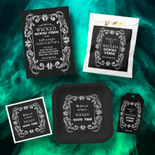 Budget Ornate Border Halloween Party Invitation Flyer