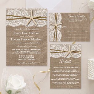 The Rustic Starfish Wedding Collection Tri-Fold Programme