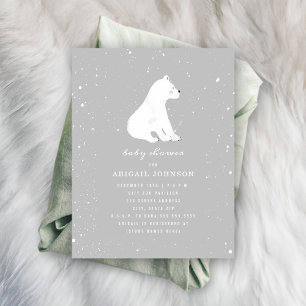 Mama and Baby Polar Bear Neutral Baby Shower Invitation