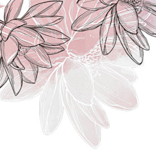 Wedding Pink White Flowers Silver Watercolor Invitation