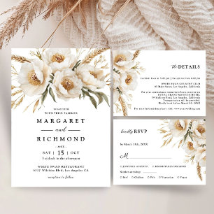 Rustic Boho Ivory Floral Wedding Classic Round Sticker