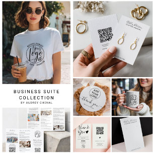 Minimalist black white  jewelry earring display business card