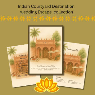 Indian Courtyard Destination wedding Escape RSVP Card