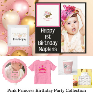 Cute Rainbows Butterfly Heart Girl's 1st Birthday Invitation
