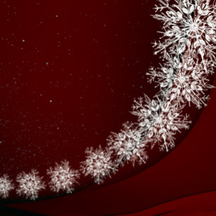 Christmas Party Crystal Snowflakes Red Rustic RSVP Card