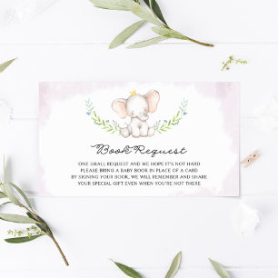 Cute Watercolor Baby Elephant Girl Baby Shower Invitation