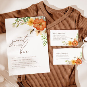 Sweet As Can Bee   Floral Spring Diaper Raffle Enclosure Card