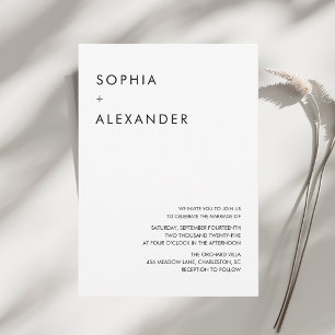 Minimalist Black & White Wedding Menu 