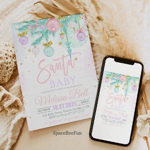 Santa Baby Baby Shower Invitation, Winter Santa  Invitation