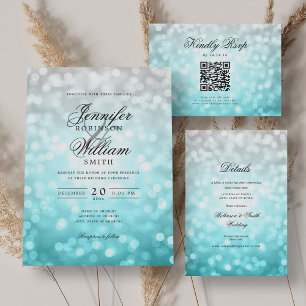 Elegant Script Wedding Beach Bokeh Lights Save The Date